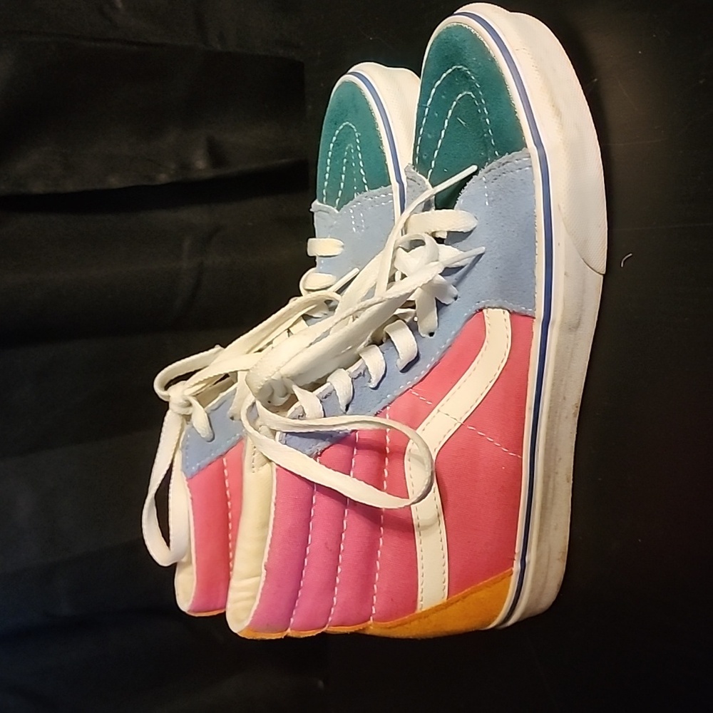 Womens size 6.5 multi color high top VANS